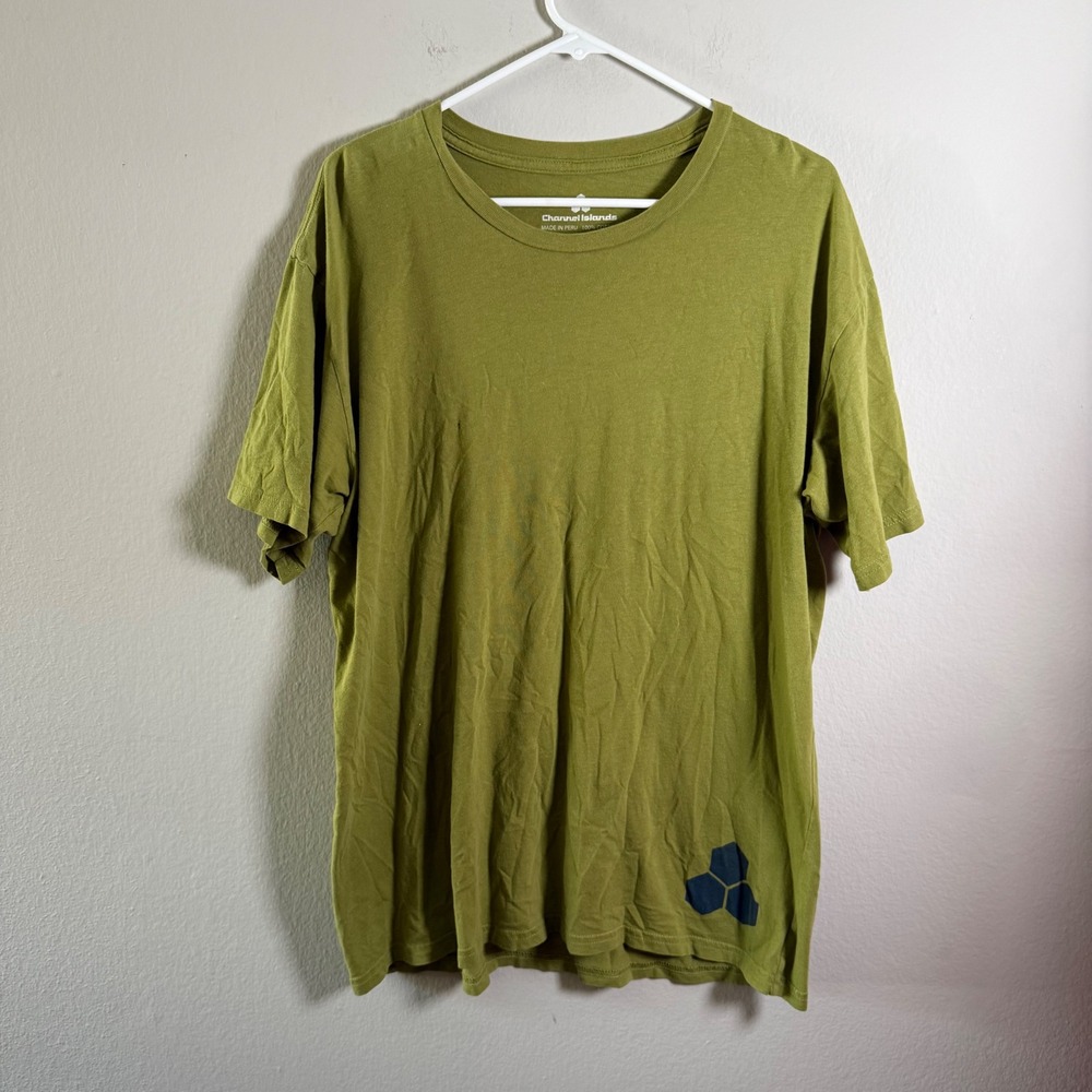 Channel Islands Surfboards Mens XL Slim Fit Graphic T-Shirt Olive Green Rasta